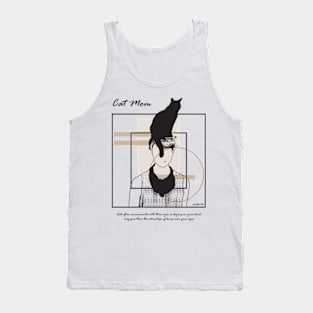 Cat sitting on a girl head version 7 Tank Top